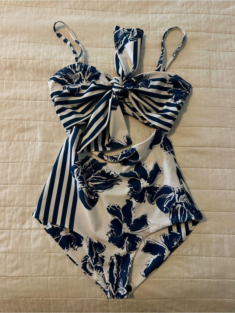 Silvia Tcherassi Blue and White One Piece Swim Suit